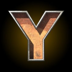 Vector old metal letter y N2