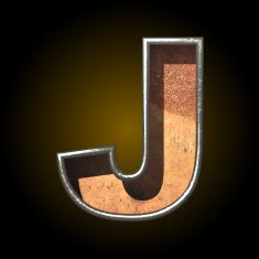 Vector old metal letter j