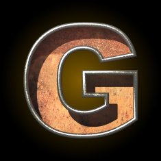 Vector old metal letter g