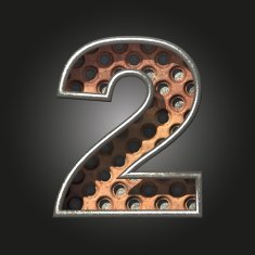 Vector old metal letter 2