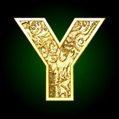 Vector golden cutted figure y