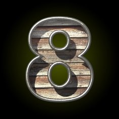 Vector wooden cutted figure 8