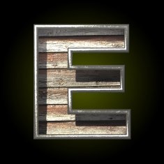 Vector wooden cutted figure e