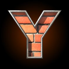 Vector brick cutted figure y