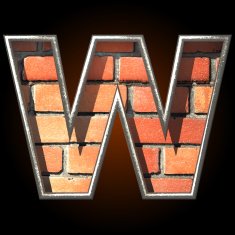 Vector brick cutted figure w
