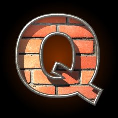 Vector brick cutted figure q
