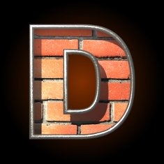 Vector brick cutted figure d