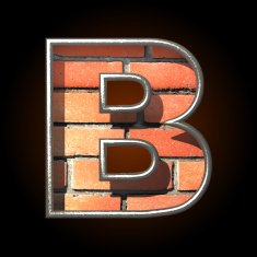 Vector brick cutted figure b