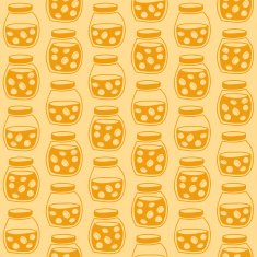 Bright seamless pattern with the apricot jam jars
