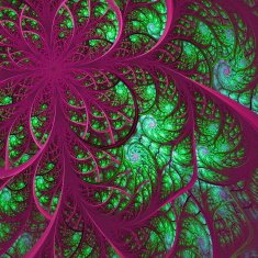Beautiful fractal flower in green and vinous