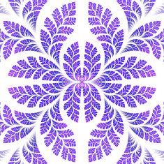 Fabulous symmetric pattern of the leaves in purple