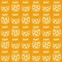 Bright seamless pattern with the apricot jam jars N2