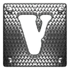 vector metal figure v