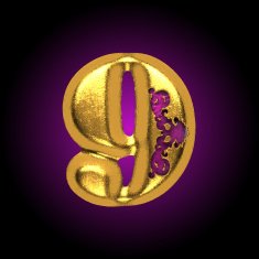 vector golden letter 9