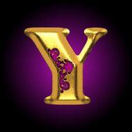 vector golden letter y