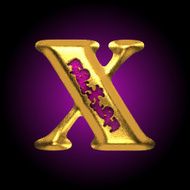 vector golden letter x