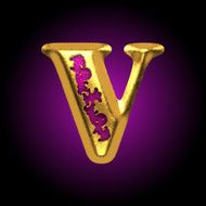 vector golden letter v