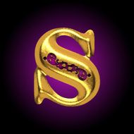vector golden letter s
