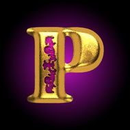 vector golden letter p