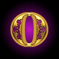 vector golden letter o