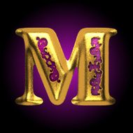 vector golden letter m