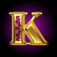 vector golden letter k