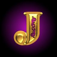 vector golden letter j