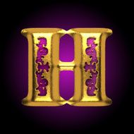 vector golden letter h