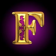 vector golden letter f