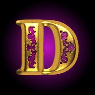vector golden letter d
