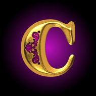 vector golden letter c