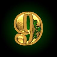vector golden letter 9 N2