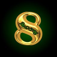 vector golden letter 8 N2