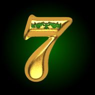 vector golden letter 7 N2