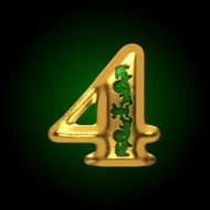 vector golden letter 4 N2