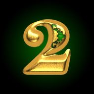 vector golden letter 2