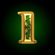 vector golden letter 1 N2