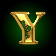 vector golden letter y N2