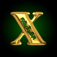 vector golden letter x N2