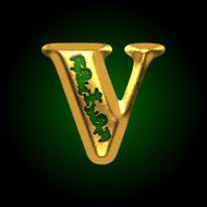 vector golden letter v N2