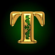 vector golden letter t