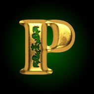 vector golden letter p N2