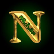vector golden letter n