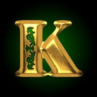 vector golden letter k N2