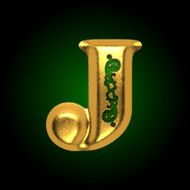 vector golden letter j N2