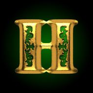vector golden letter h N2