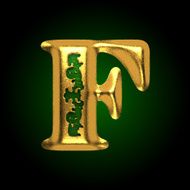 vector golden letter f N2