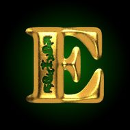 vector golden letter e