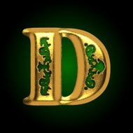 vector golden letter d N2