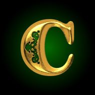 vector golden letter c N2